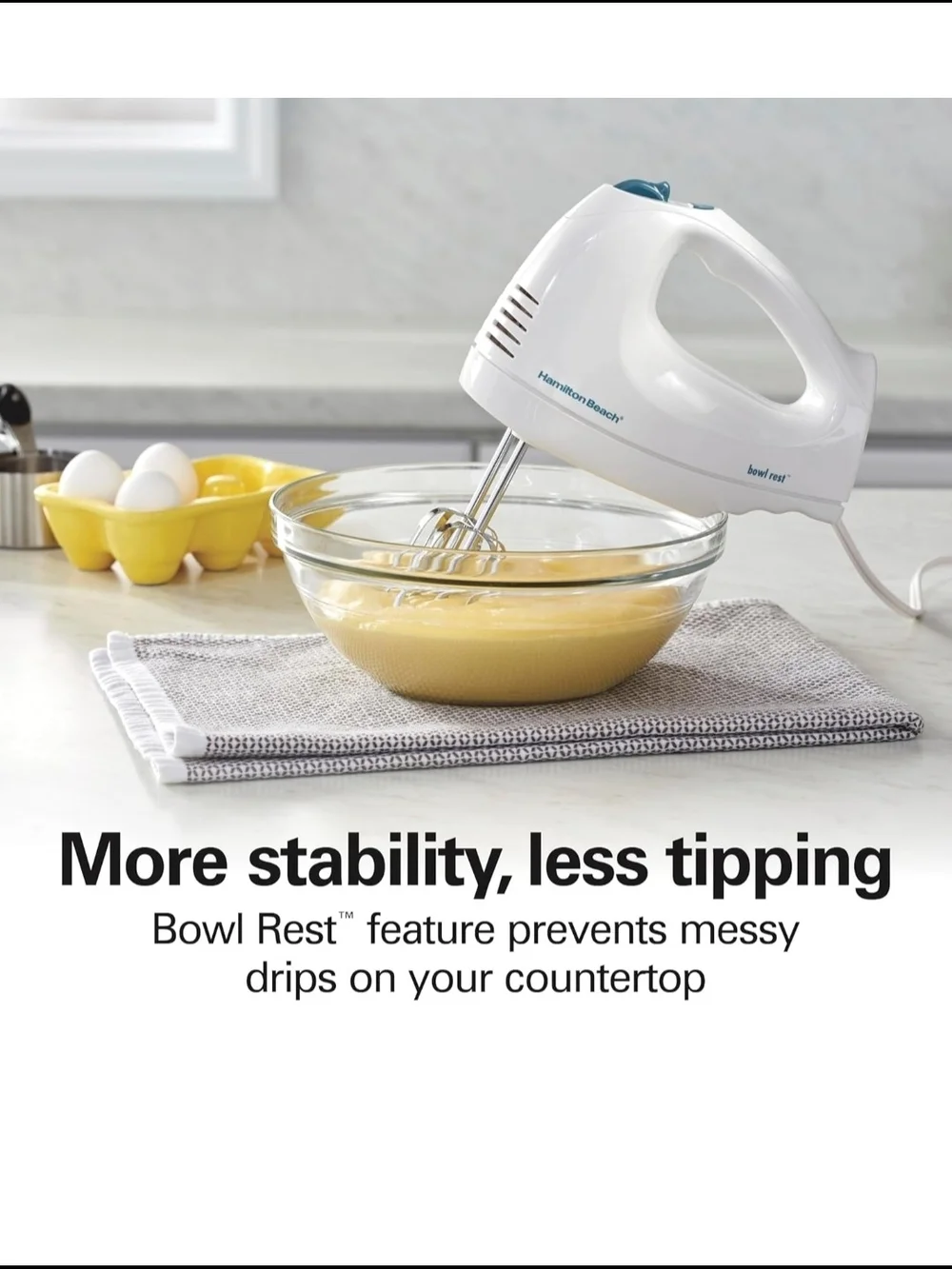 Hamilton Beach 6-Speed Electric Hand Mixer with Snap-On Case White 62682RZ